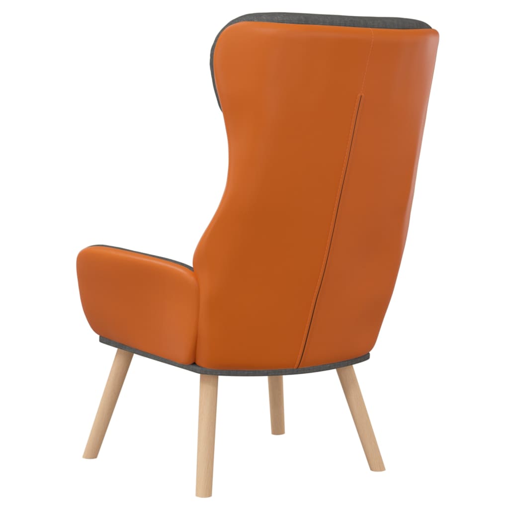 Relaxstoel stof en PVC donkergrijs