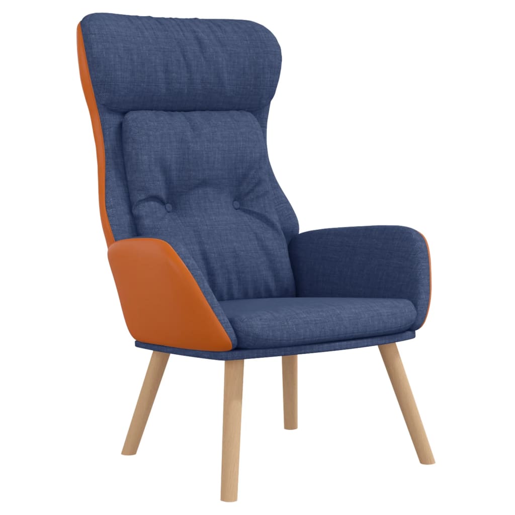 Relaxstoel stof en PVC blauw