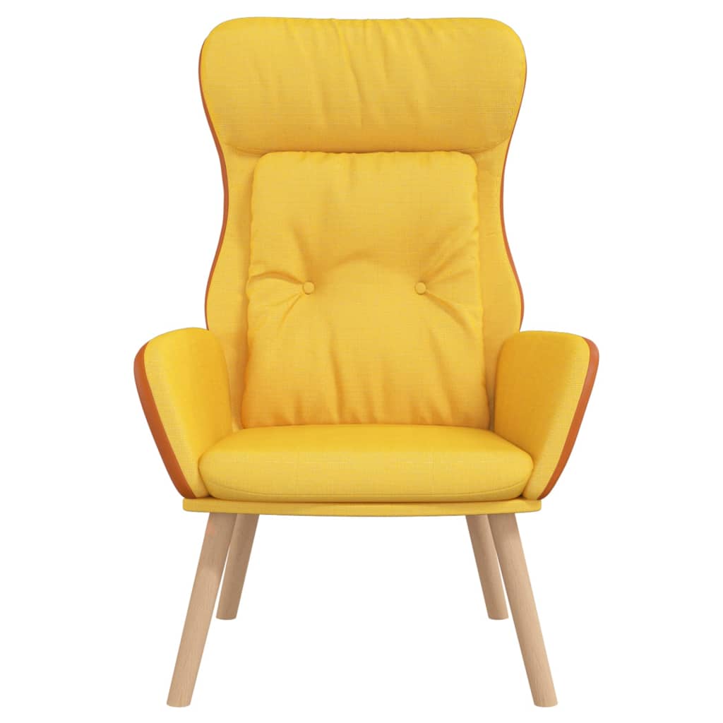 Relaxstoel stof en PVC mosterdgeel