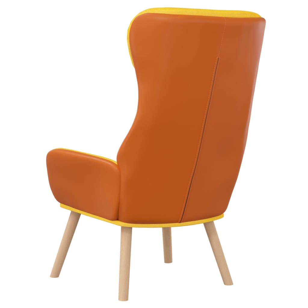 Relaxstoel stof en PVC mosterdgeel