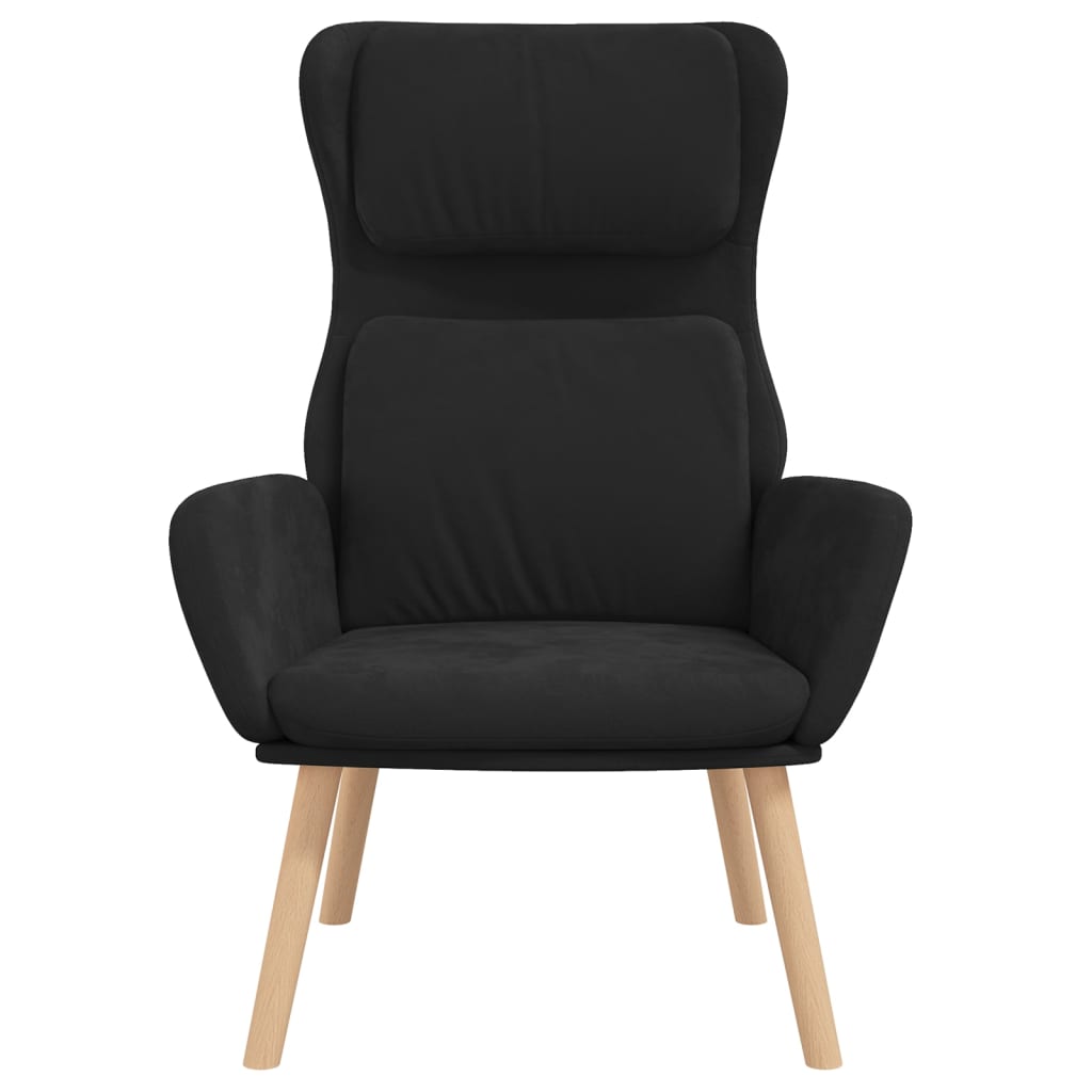 Relaxstoel fluweel zwart