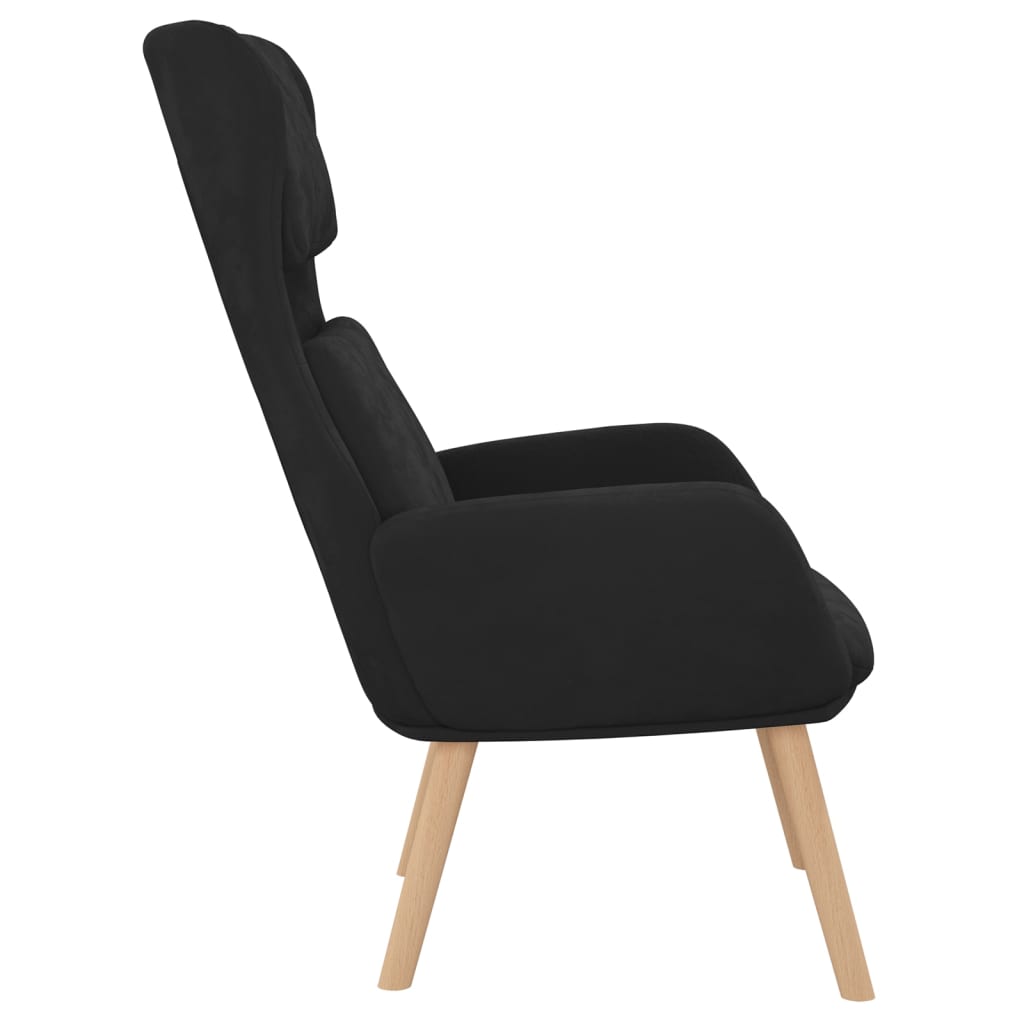 Relaxstoel fluweel zwart