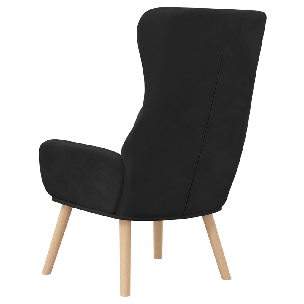 Relaxstoel fluweel zwart