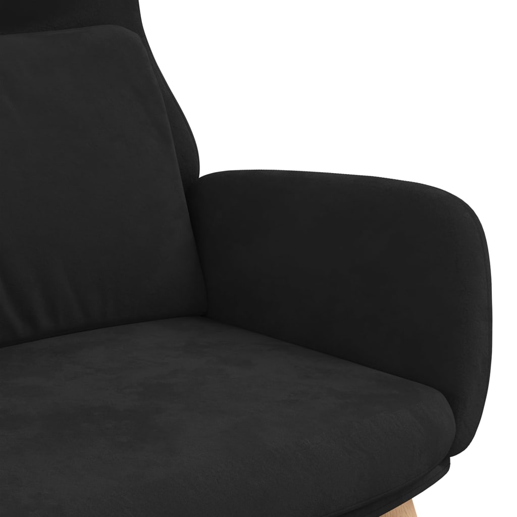 Relaxstoel fluweel zwart
