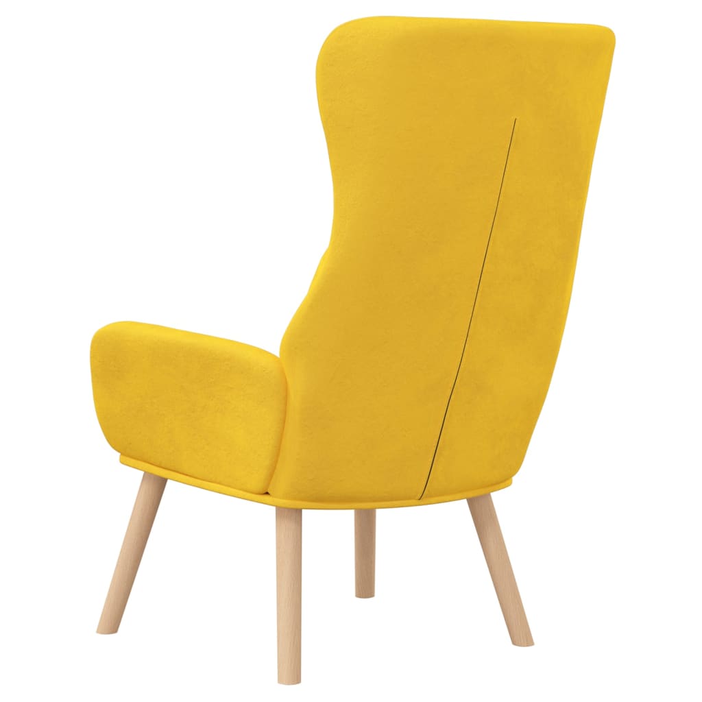 Relaxstoel fluweel mosterdgeel