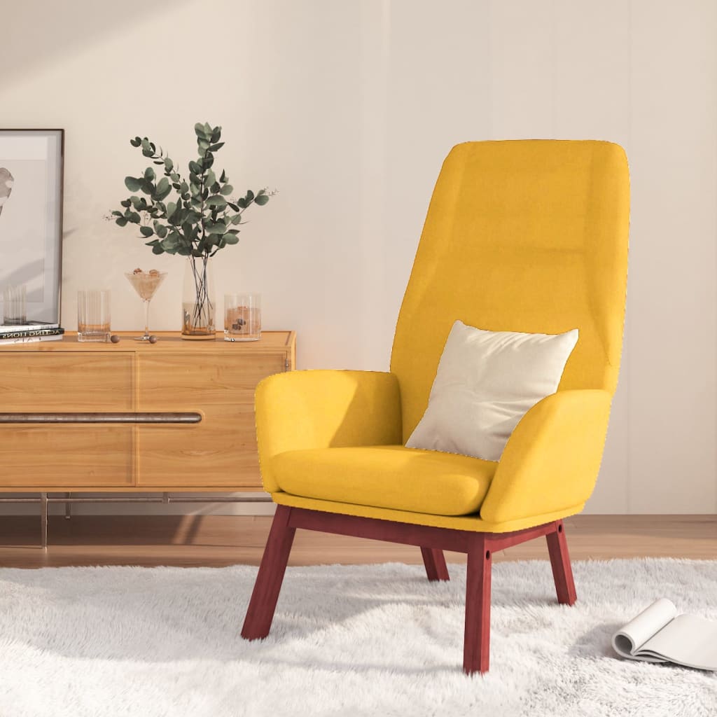 Relaxstoel stof mosterdgeel