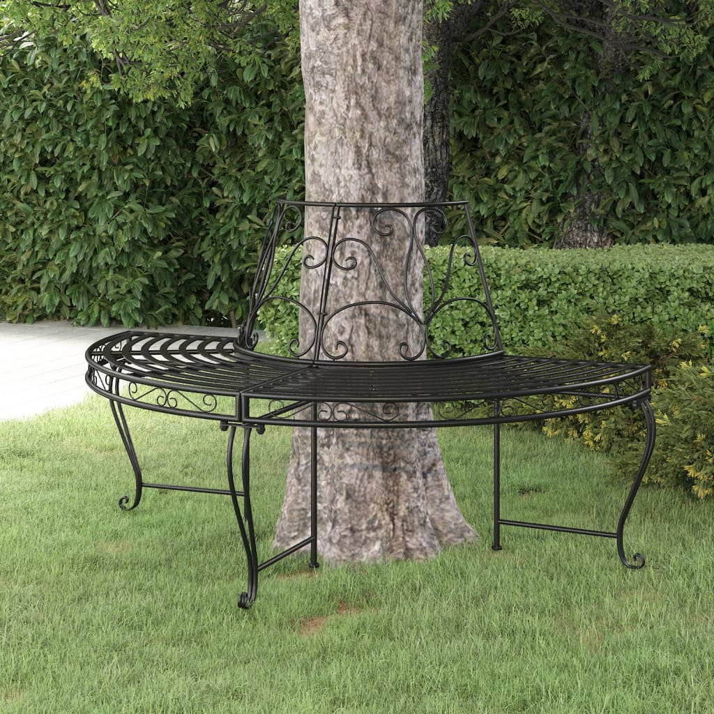 Boombank halfrond Ø160 cm staal zwart