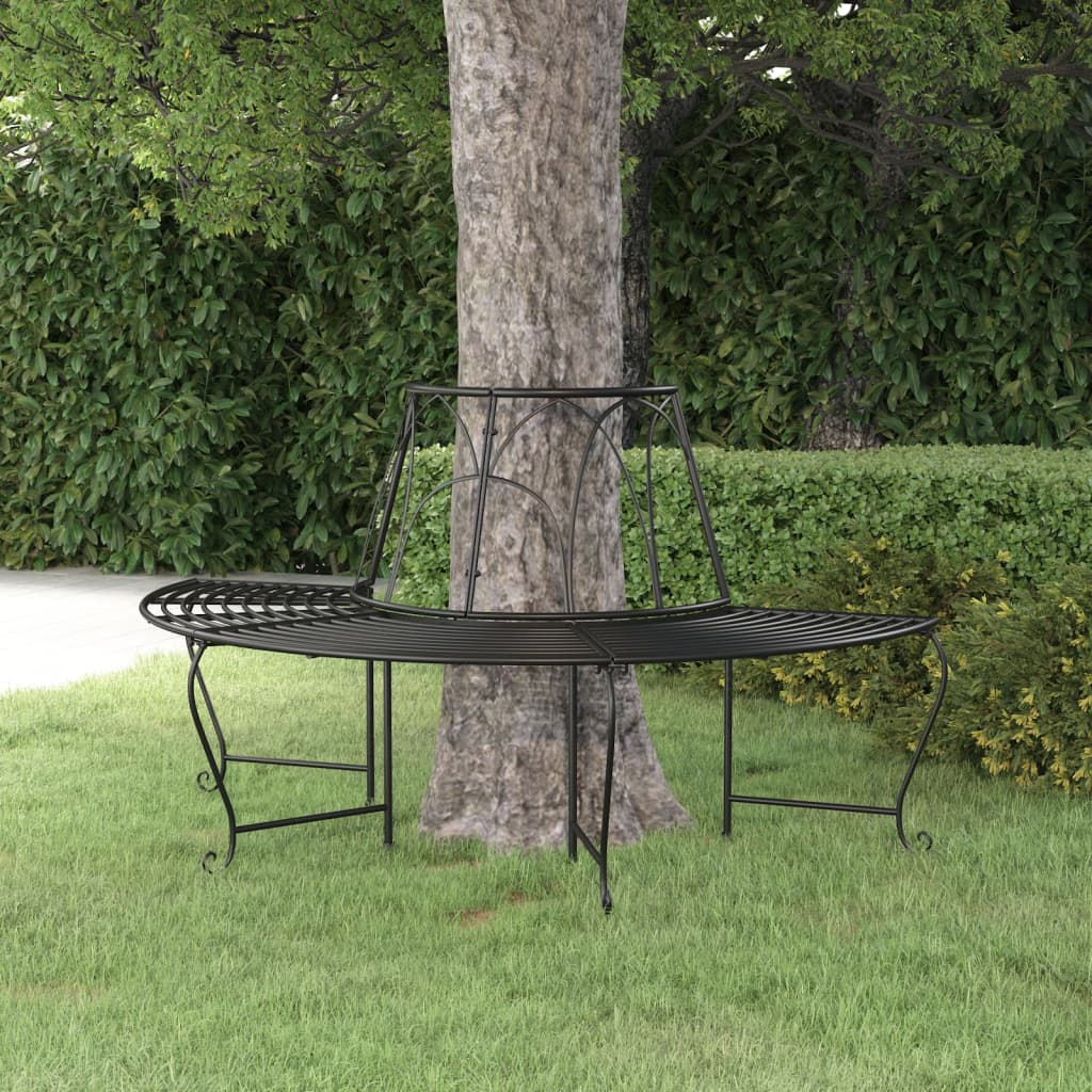 Boombank halfrond Ø159 cm staal zwart