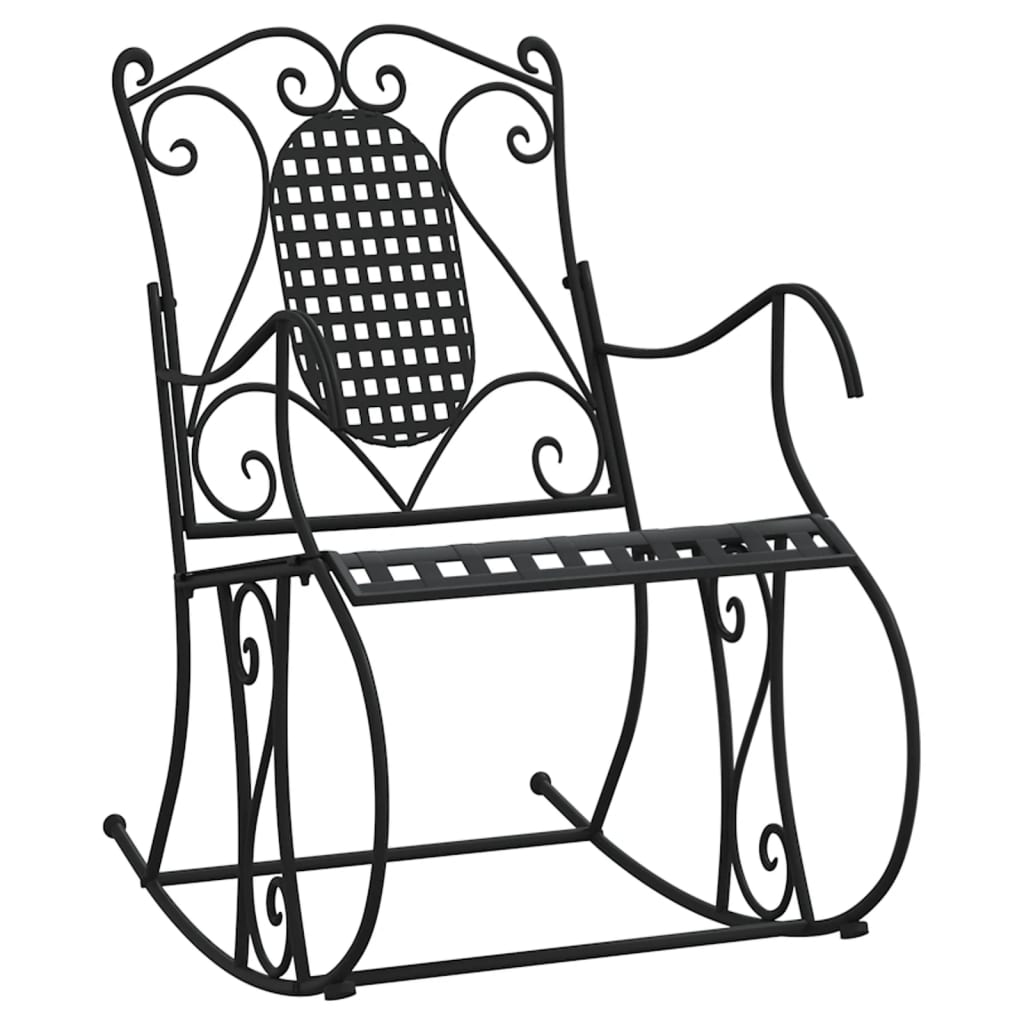 Schommelbank 84 cm staal zwart