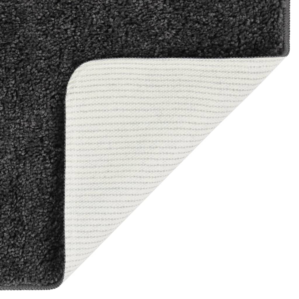 Vloerkleed shaggy anti-slip 80x150 cm donkergrijs