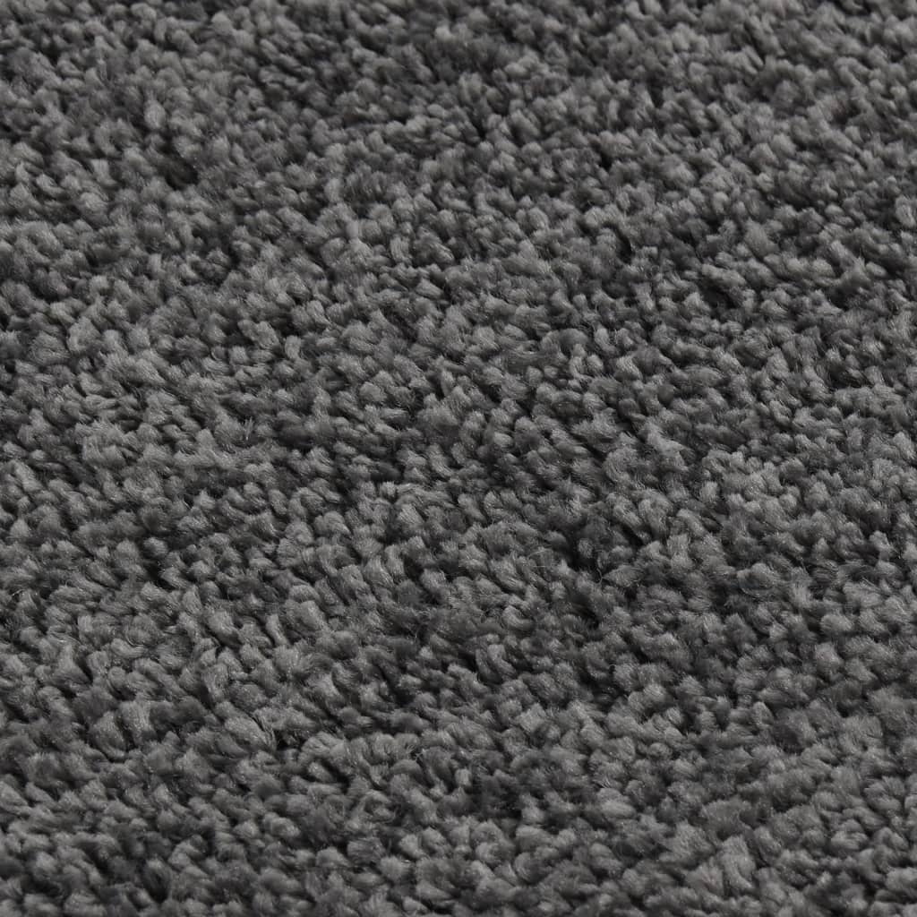 Vloerkleed shaggy anti-slip 80x150 cm donkergrijs