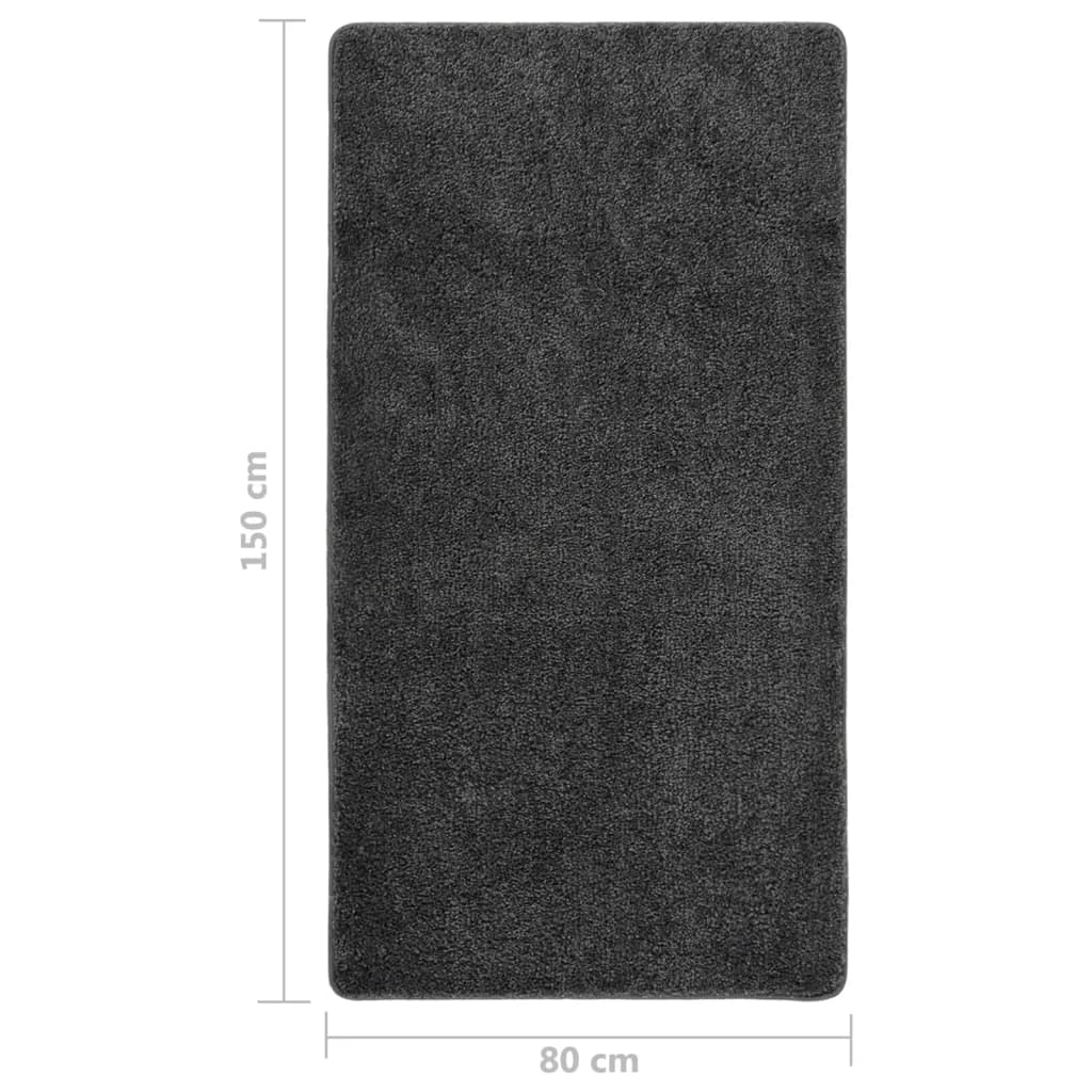 Vloerkleed shaggy anti-slip 80x150 cm donkergrijs