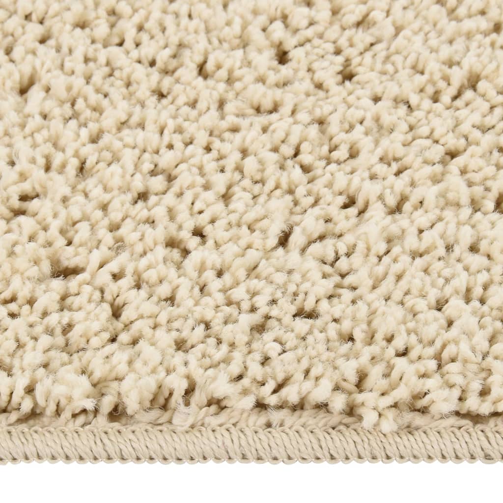 Vloerkleed shaggy anti-slip 80x150cm crèmekleurig