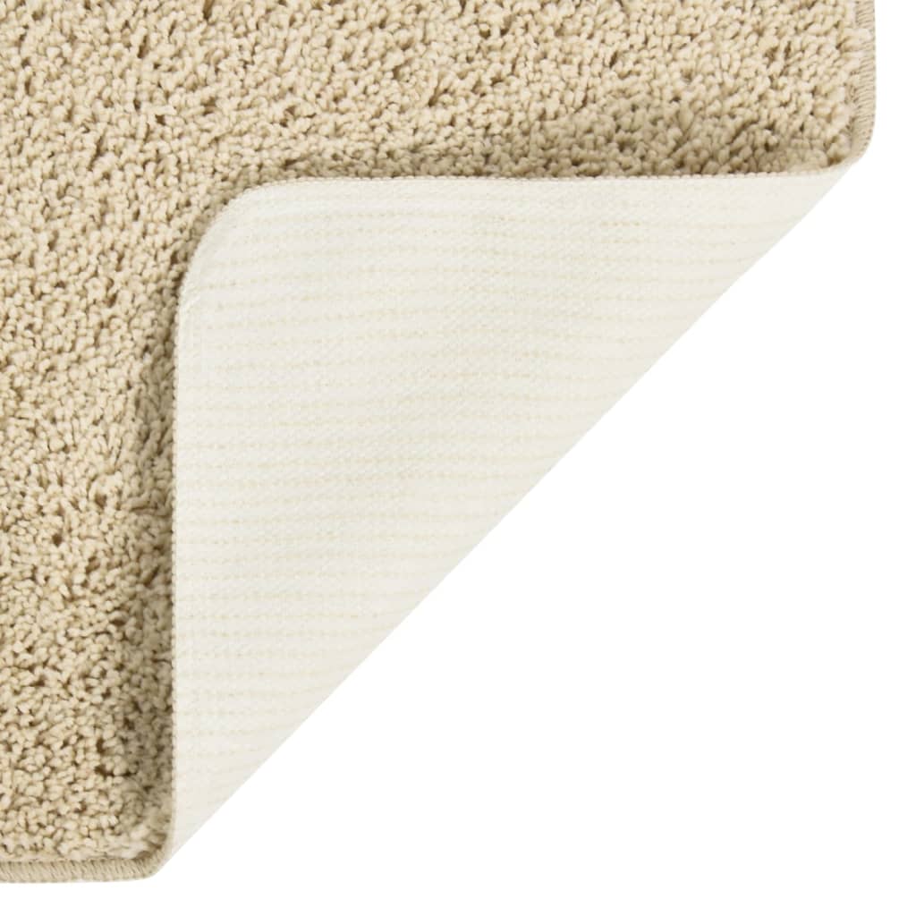 Vloerkleed shaggy anti-slip 80x150cm crèmekleurig