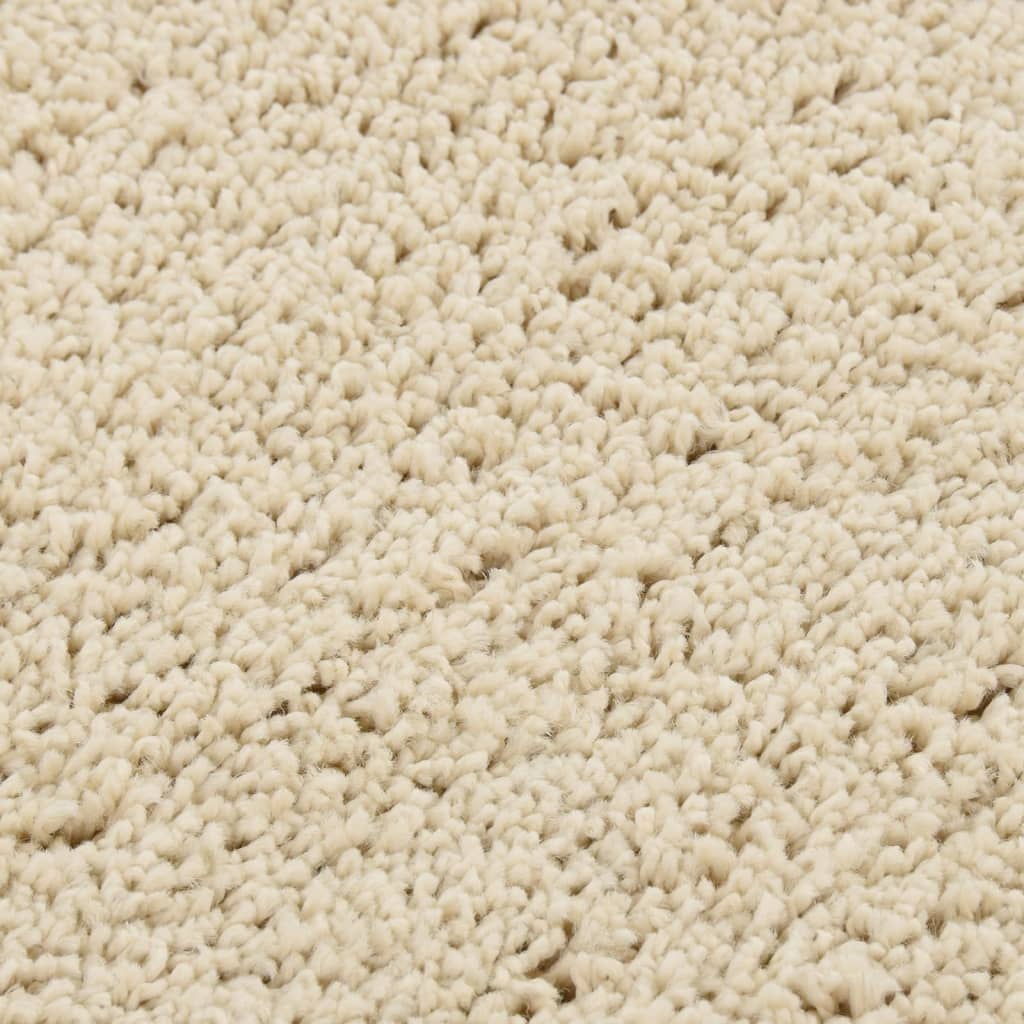 Vloerkleed shaggy anti-slip 80x150cm crèmekleurig