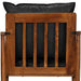 Fauteuil echt leer en massief acaciahout