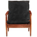 Fauteuil echt leer en massief acaciahout