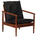 Fauteuil echt leer en massief acaciahout