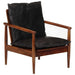 Fauteuil echt leer en massief acaciahout