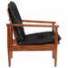 Fauteuil echt leer en massief acaciahout