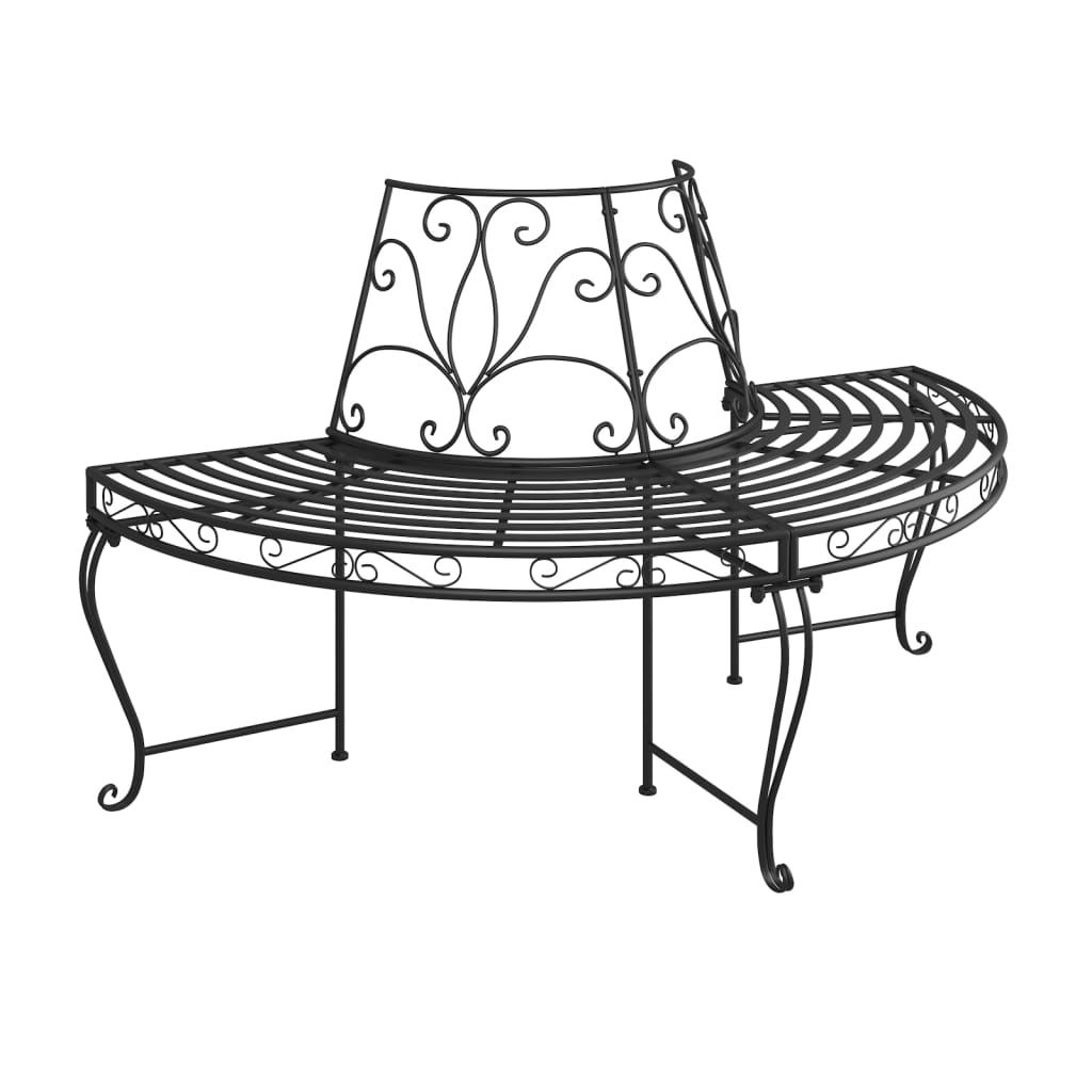 Boombanken 2 st halfrond Ø160 cm staal zwart