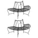 Boombanken 2 st halfrond Ø159 cm staal zwart