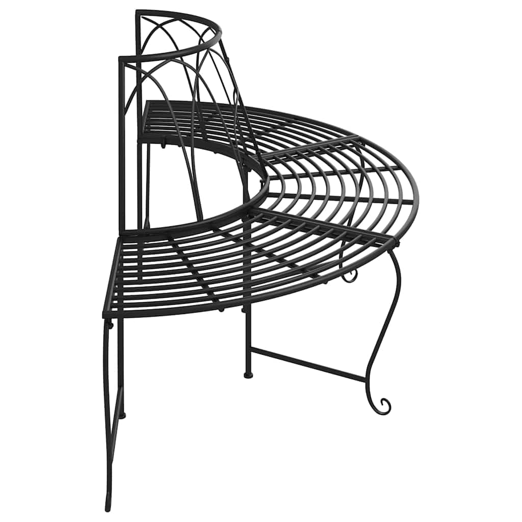 Boombanken 2 st halfrond Ø159 cm staal zwart