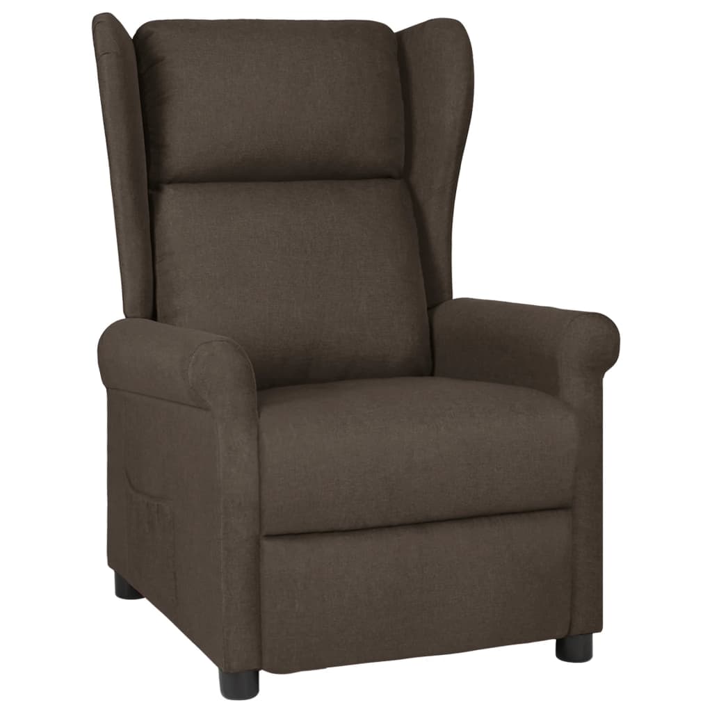 Fauteuil verstelbaar stof donkerbruin