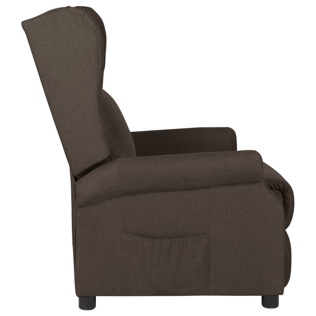 Fauteuil verstelbaar stof donkerbruin