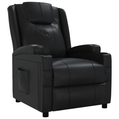 Fauteuil verstelbaar kunstleer zwart
