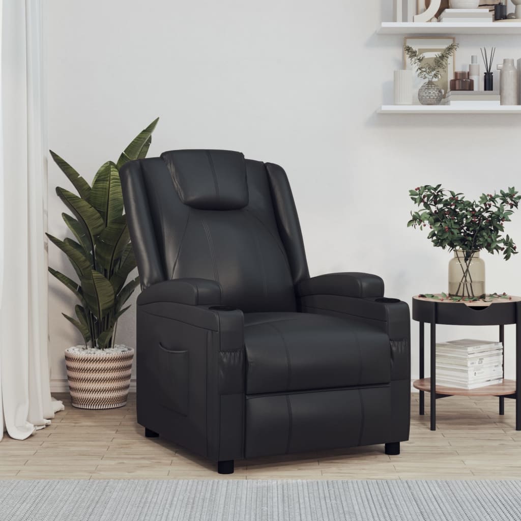 Fauteuil verstelbaar kunstleer zwart