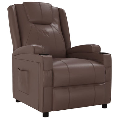 Fauteuil verstelbaar kunstleer bruin