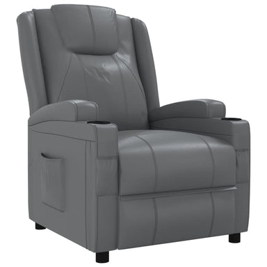 Fauteuil verstelbaar kunstleer grijs