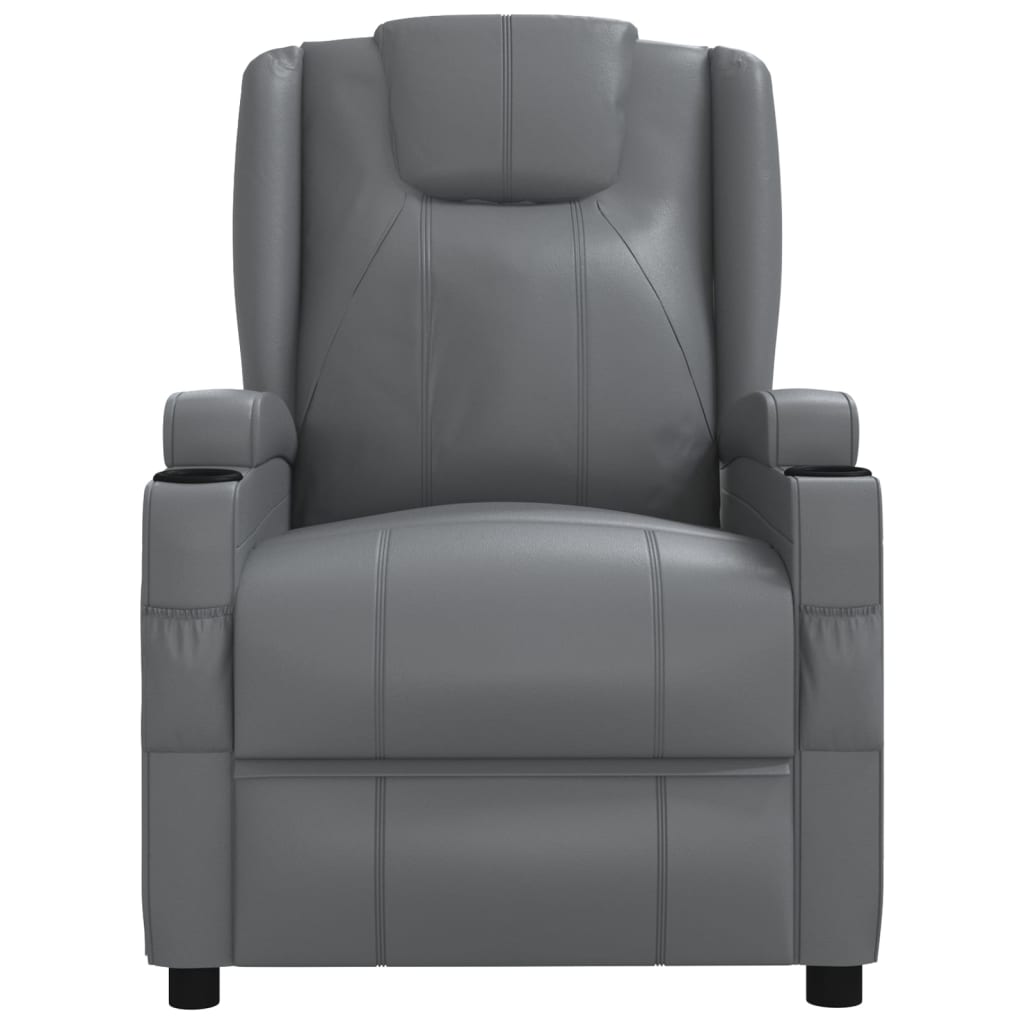 Fauteuil verstelbaar kunstleer grijs