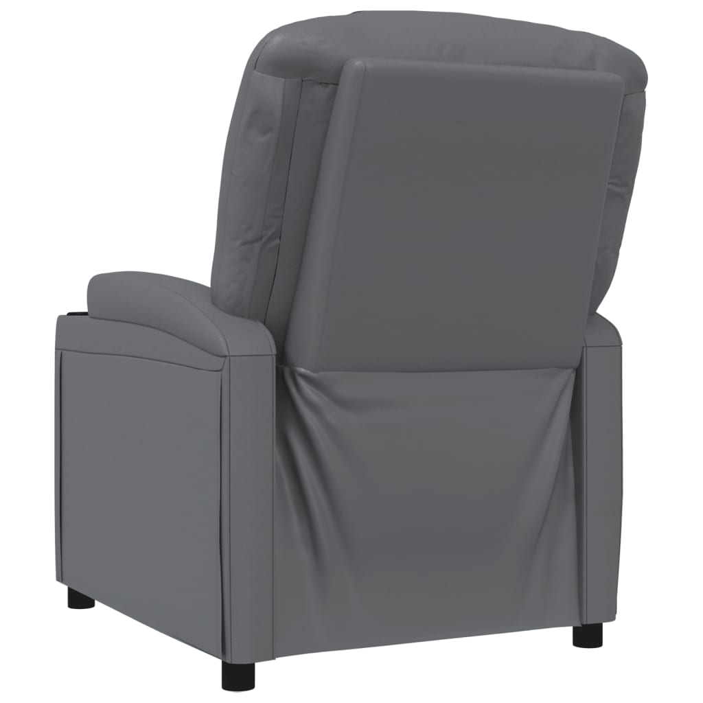 Fauteuil verstelbaar kunstleer grijs
