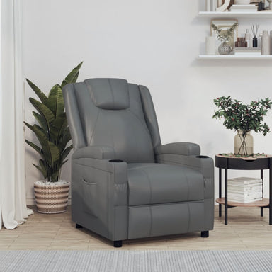 Fauteuil verstelbaar kunstleer grijs