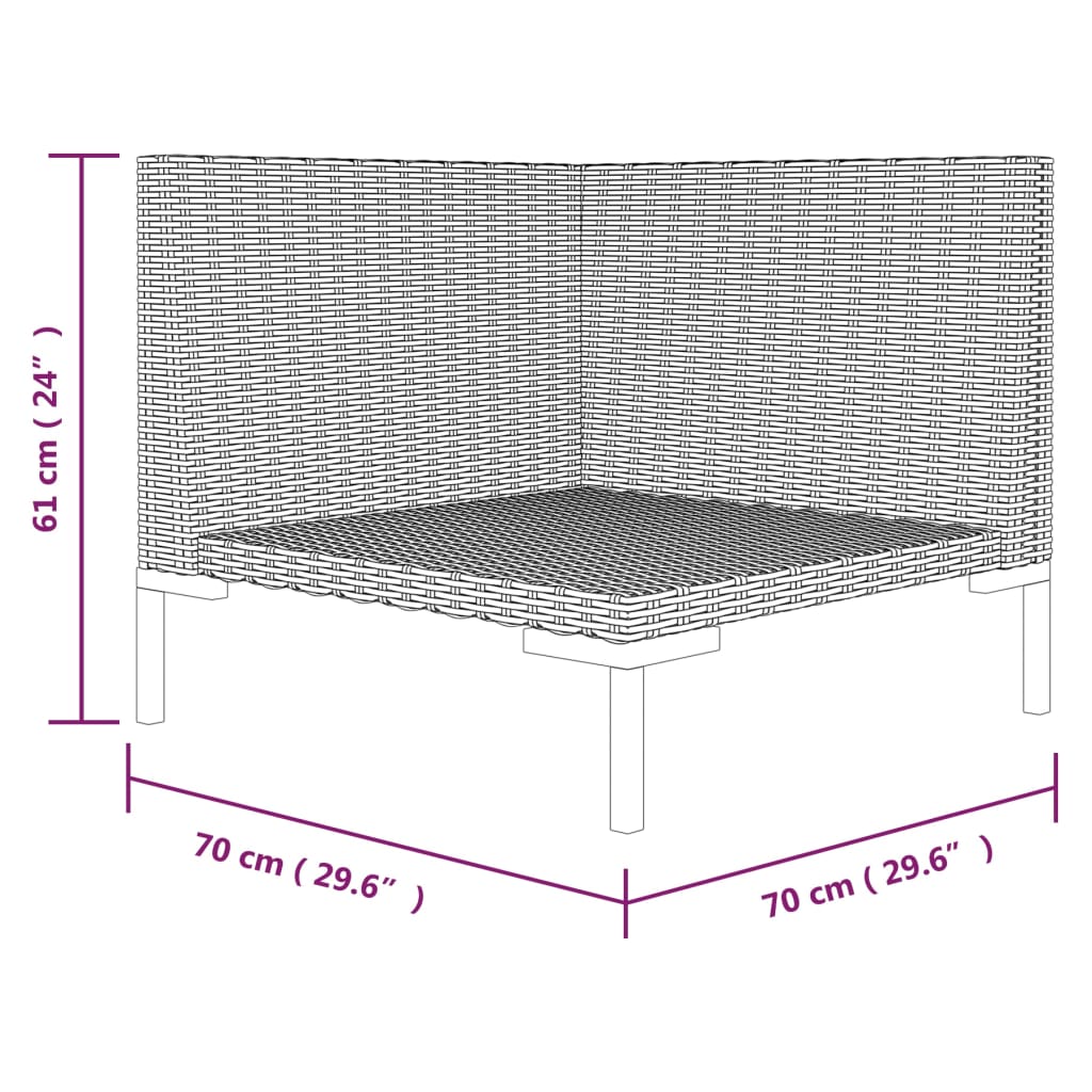 Tuinbank Met Kussens Halfrond Poly Rattan 1 Hoekbank