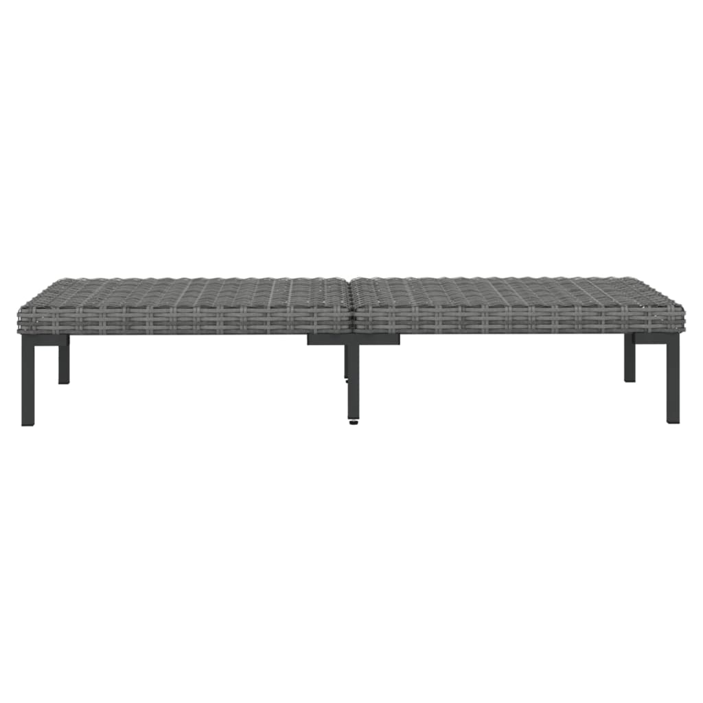 3-Delige Loungeset Halfrond Poly Rattan Donkergrijs 1 2x hoek + Tafel