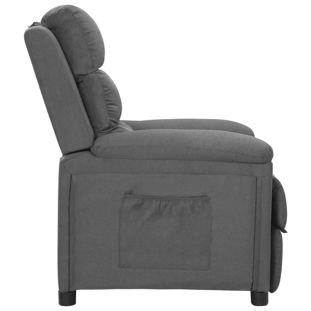 Fauteuil verstelbaar stof lichtgrijs