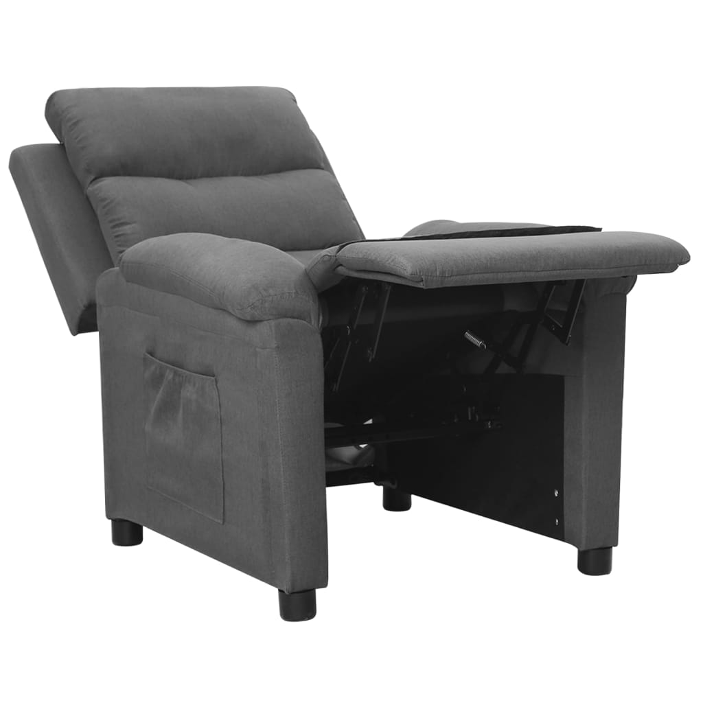 Fauteuil verstelbaar stof lichtgrijs