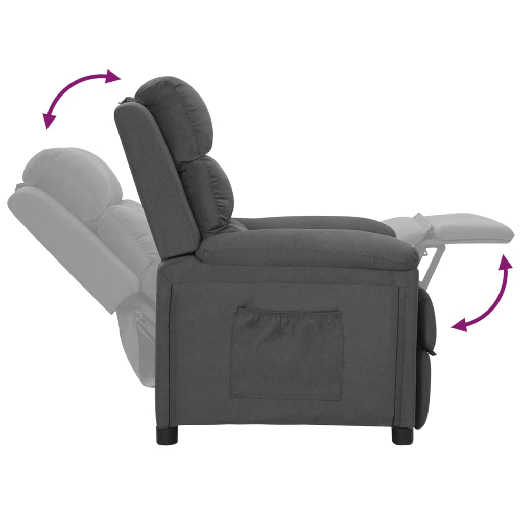 Fauteuil verstelbaar stof donkergrijs