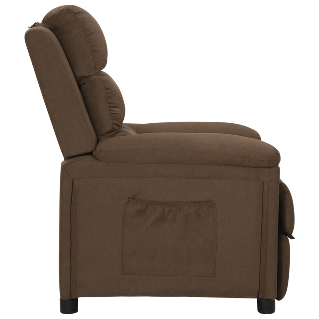 Fauteuil verstelbaar stof bruin