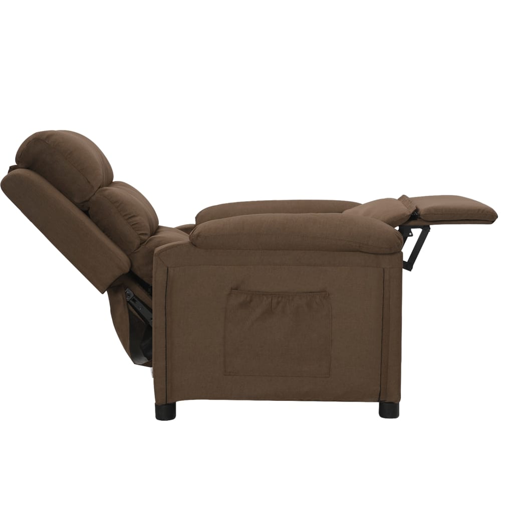 Fauteuil verstelbaar stof bruin