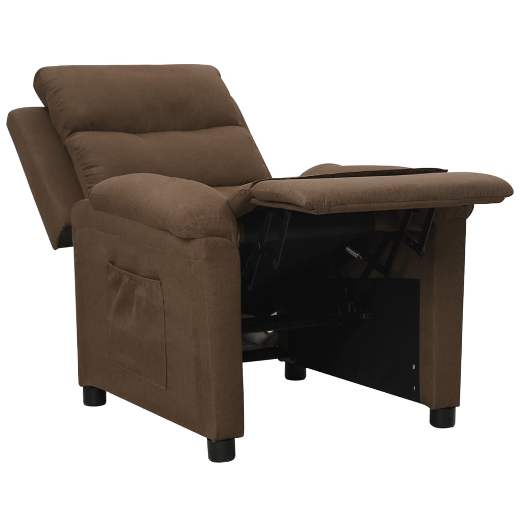 Fauteuil verstelbaar stof bruin