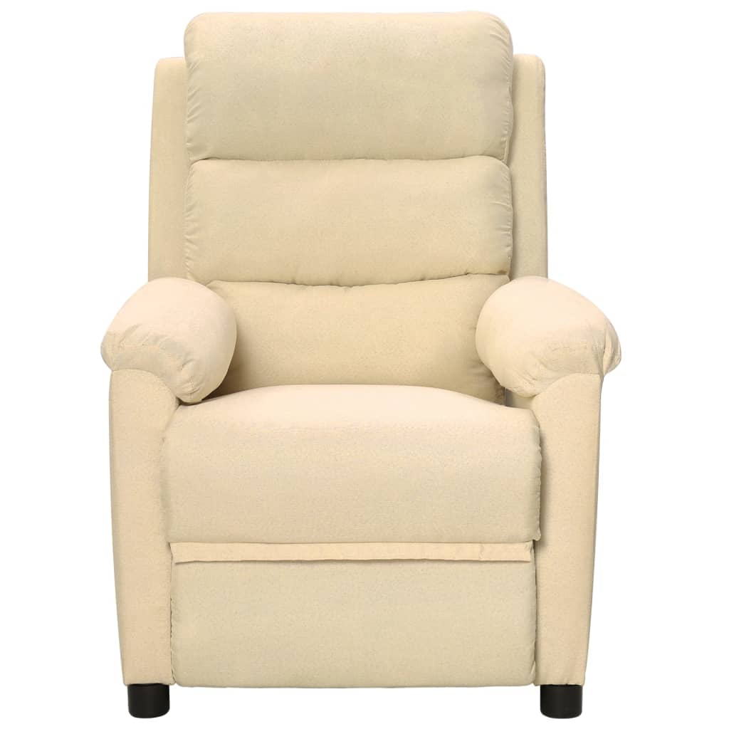Fauteuil verstelbaar stof crèmekleurig