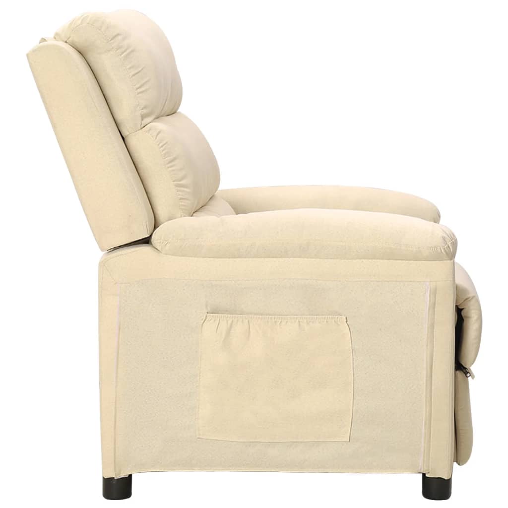 Fauteuil verstelbaar stof crèmekleurig