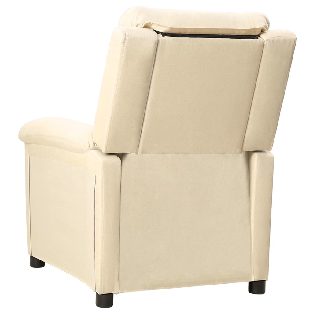 Fauteuil verstelbaar stof crèmekleurig