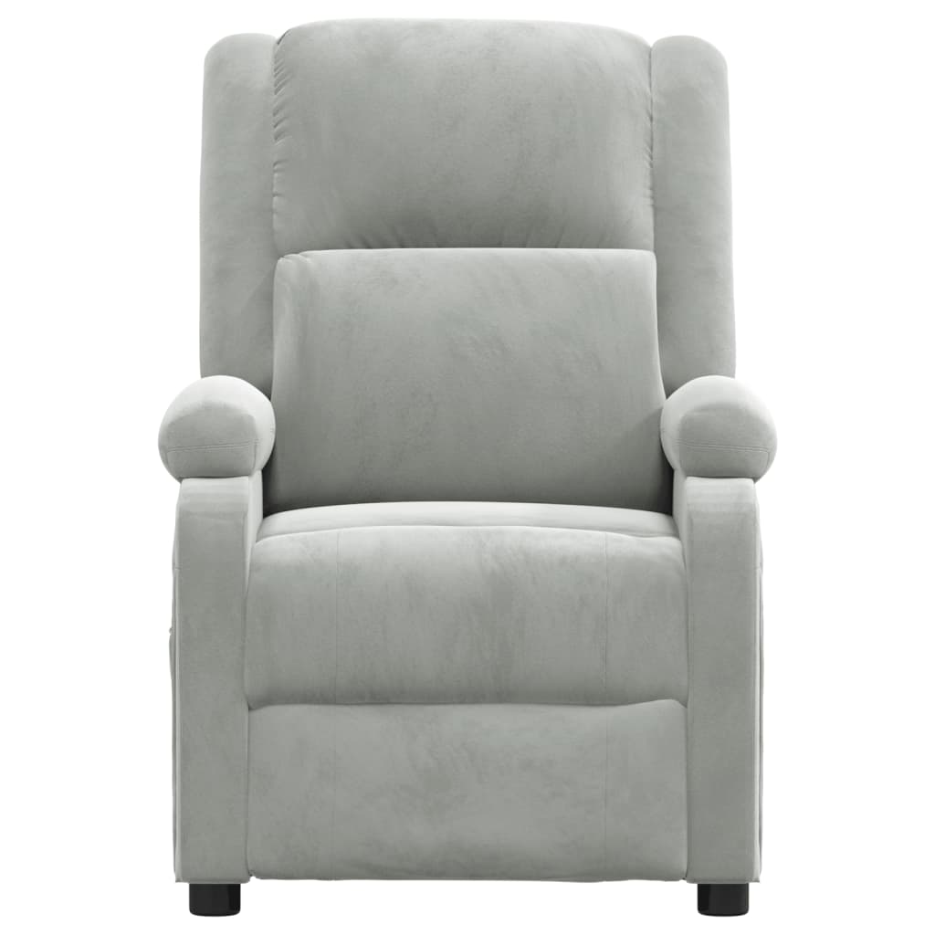 Fauteuil verstelbaar fluweel lichtgrijs