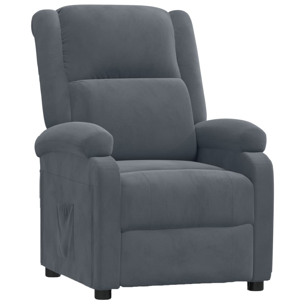 Fauteuil verstelbaar fluweel donkergrijs
