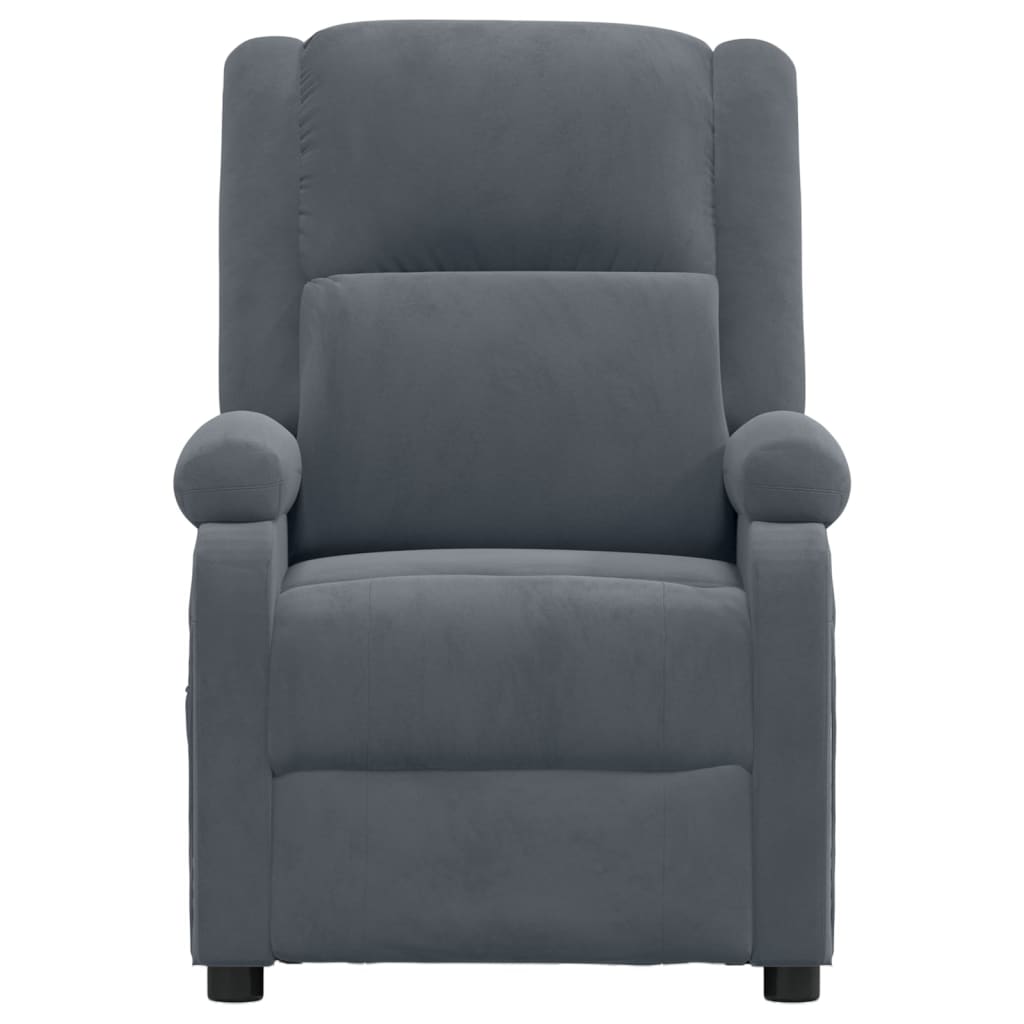 Fauteuil verstelbaar fluweel donkergrijs